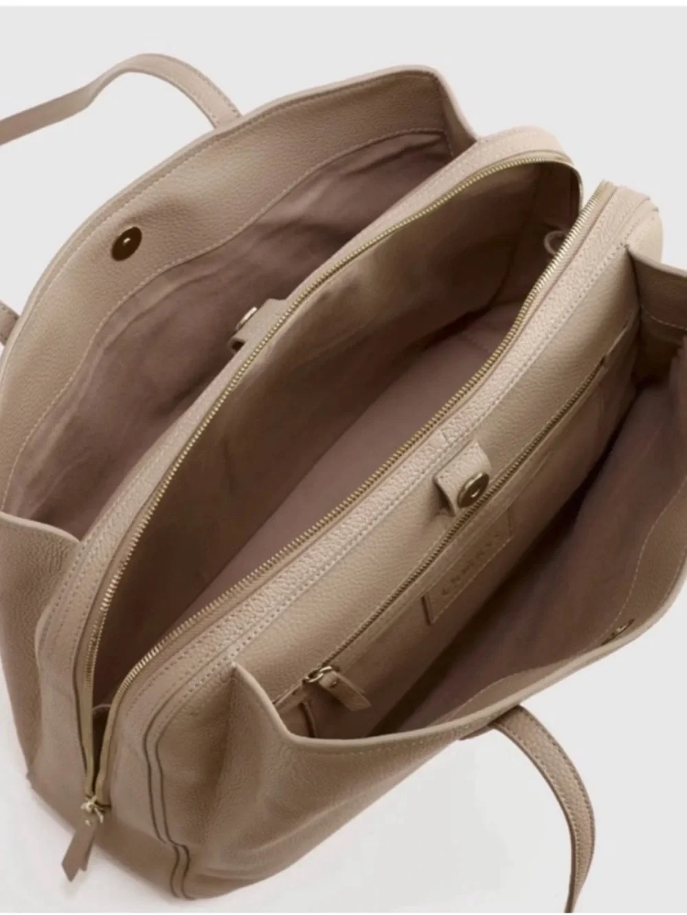 Quince Italian Leather Triple Compartment Work Tote - Picture 3 of 8